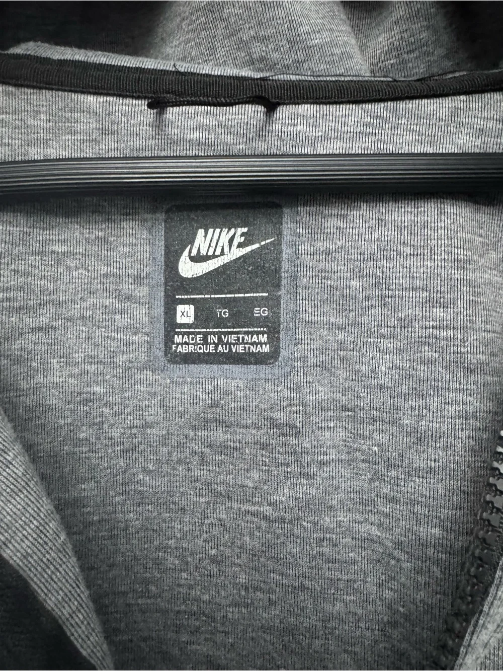 Nike Men's Gray Full-Zip Tech Fleece Hoodie XL